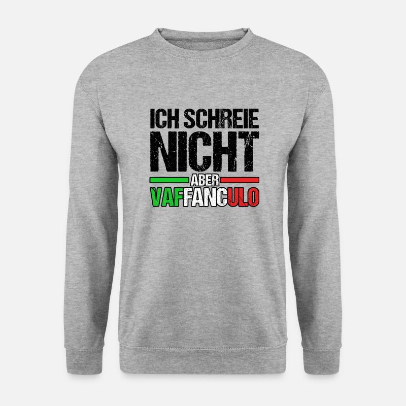 Italien Italiener Vaffanculo - Unisex Pullover - Weißgrau meliert