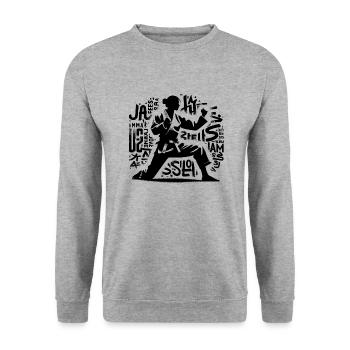 Süßes Karate Taekwondo Lustiges Karate Mädchen - Unisex Pullover - Weißgrau meliert - Vorne - Alina (178cm) & Michal (187cm)
