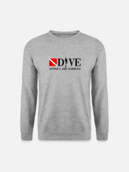 Dive - Antigua and Barbuda - Karibik - Unisex Pullover - Weißgrau meliert