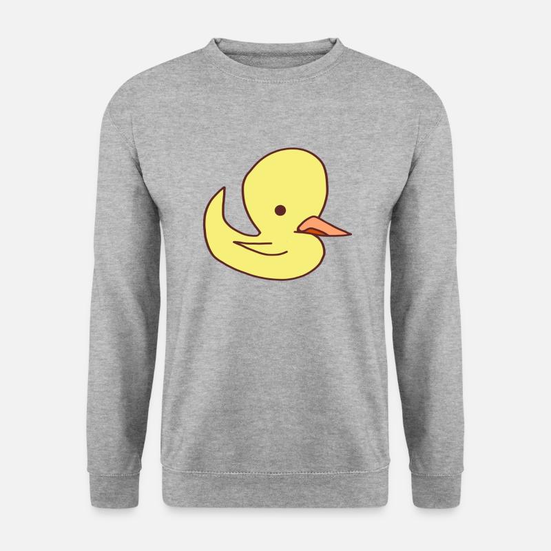 Witzige kleine anime ente - Unisex Pullover - Weißgrau meliert