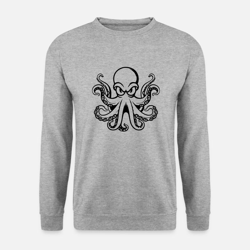 krake octopus - Unisex Pullover - Weißgrau meliert