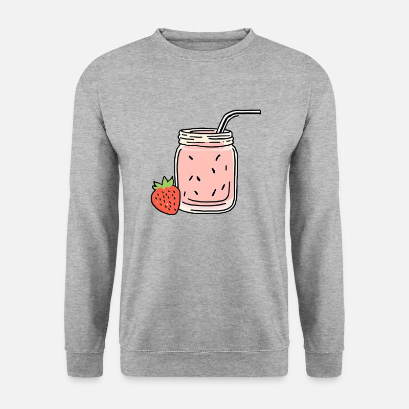 Erdbeersmoothie - Unisex Pullover - Weißgrau meliert