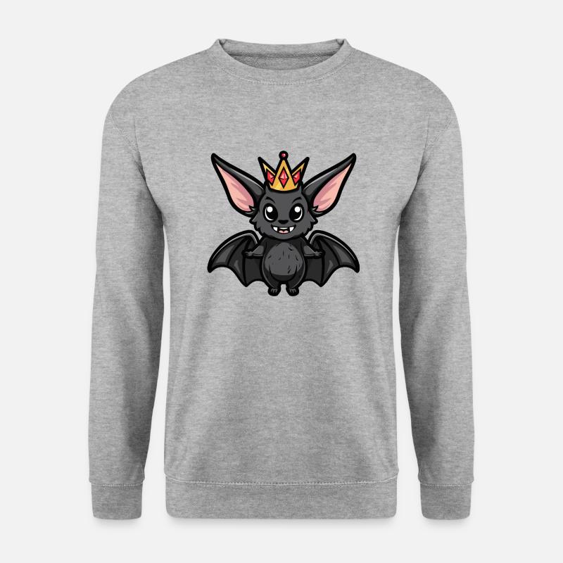 Fledermaus Comic Krone - Unisex Pullover - Weißgrau meliert