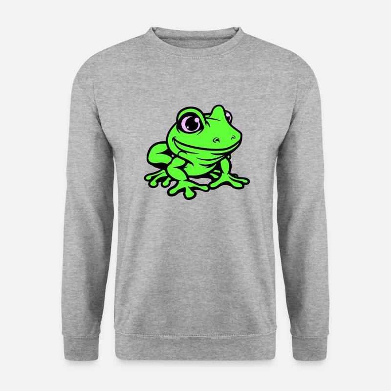 frosch comic - Unisex Pullover - Weißgrau meliert