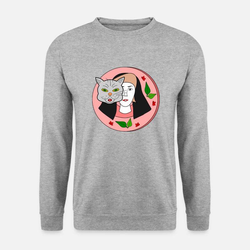 Cat Lady - Unisex Pullover - Weißgrau meliert