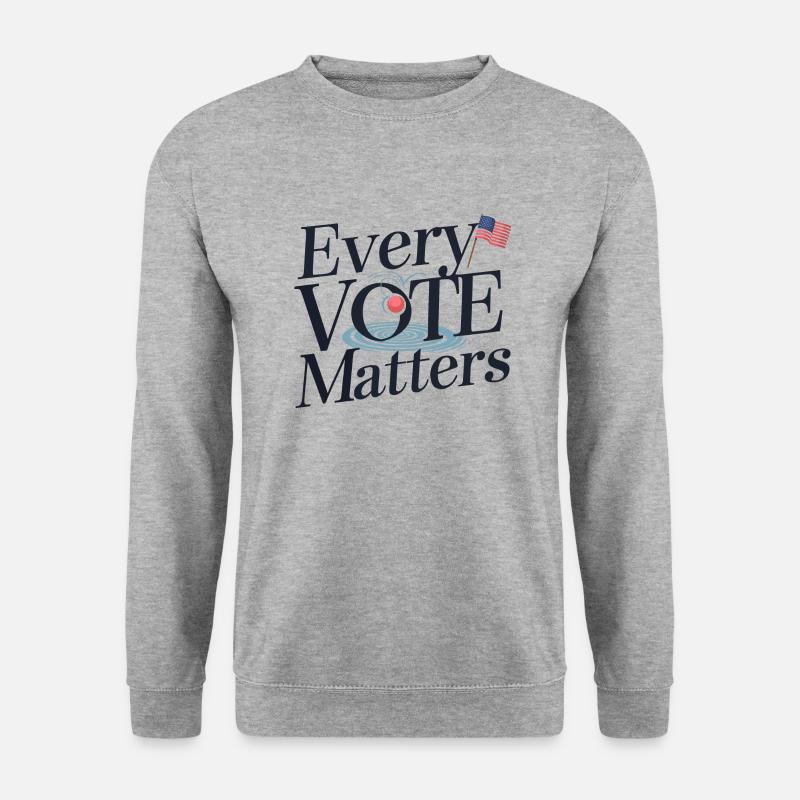 Jede Stimme zählt - Unisex Pullover - Weißgrau meliert