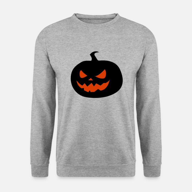 Gruseliger Kürbis Halloween - Unisex Pullover - Weißgrau meliert