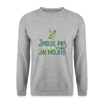 J'peux pas j'ai mojito - Sweat-shirt Unisexe - gris chiné - Devant - Alina (178cm) & Michal (187cm)