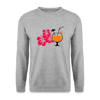 Boisson cocktail à l’hibiscus d’Hawaï - Sweat-shirt Unisexe - gris chiné - Devant - Alina (178cm) & Michal (187cm)