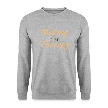 La pâtisserie est ma thérapie Logo - Sweat-shirt Unisexe - gris chiné - Devant - Alina (178cm) & Michal (187cm)