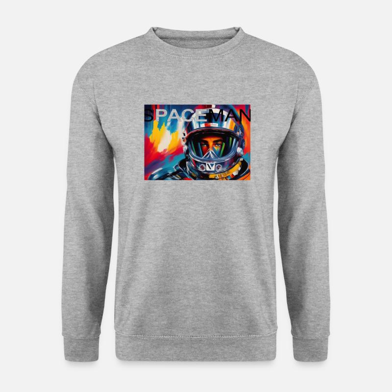 Spaceman b4 600DPI - Unisex Pullover - Weißgrau meliert