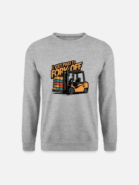 Fürs Gabeln bezahlt werden - Unisex Pullover - Weißgrau meliert