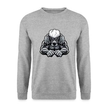 Poodle Dog Muscles Bodybuilding - Unisex Sweatshirt - salt & pepper - Front - Alina (178cm) & Michal (187cm)