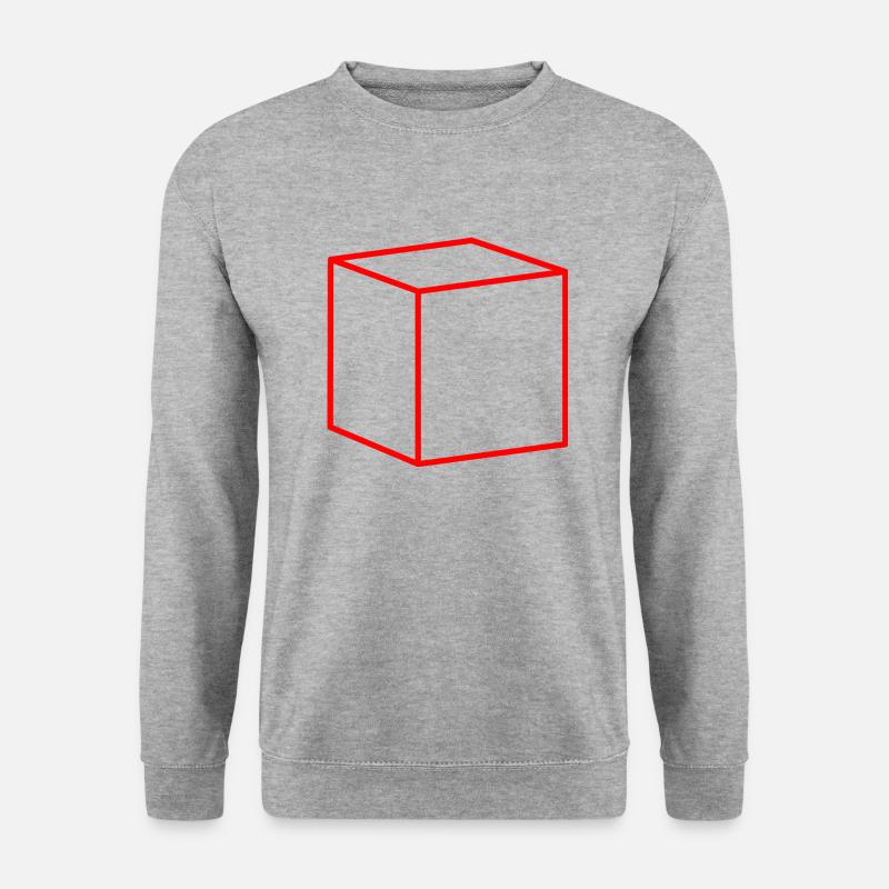 Roter Würfel - Unisex Pullover - Weißgrau meliert