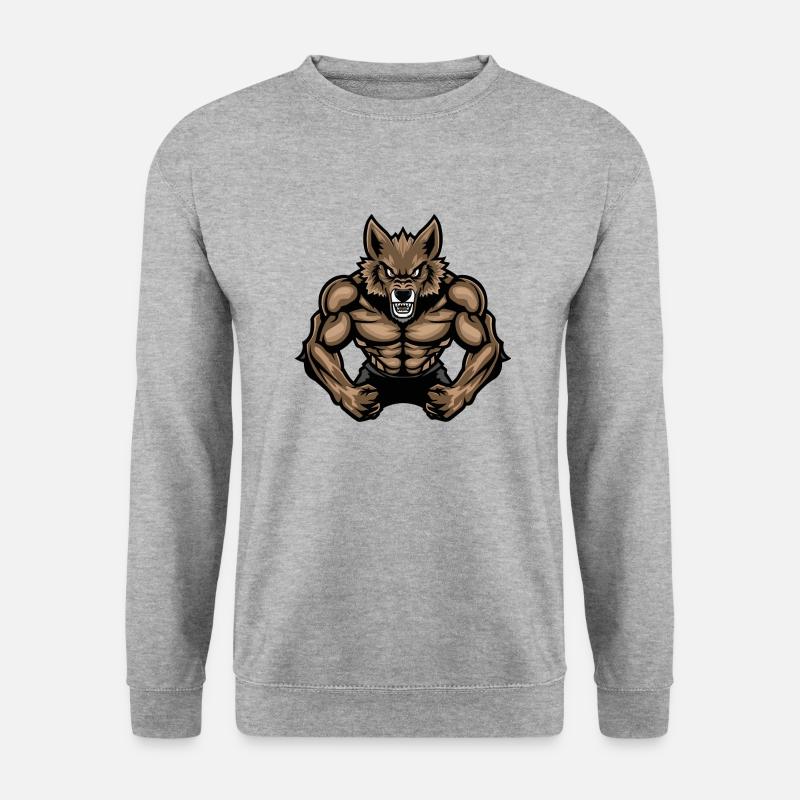 Wolf Werwolf - Unisex Pullover - Weißgrau meliert