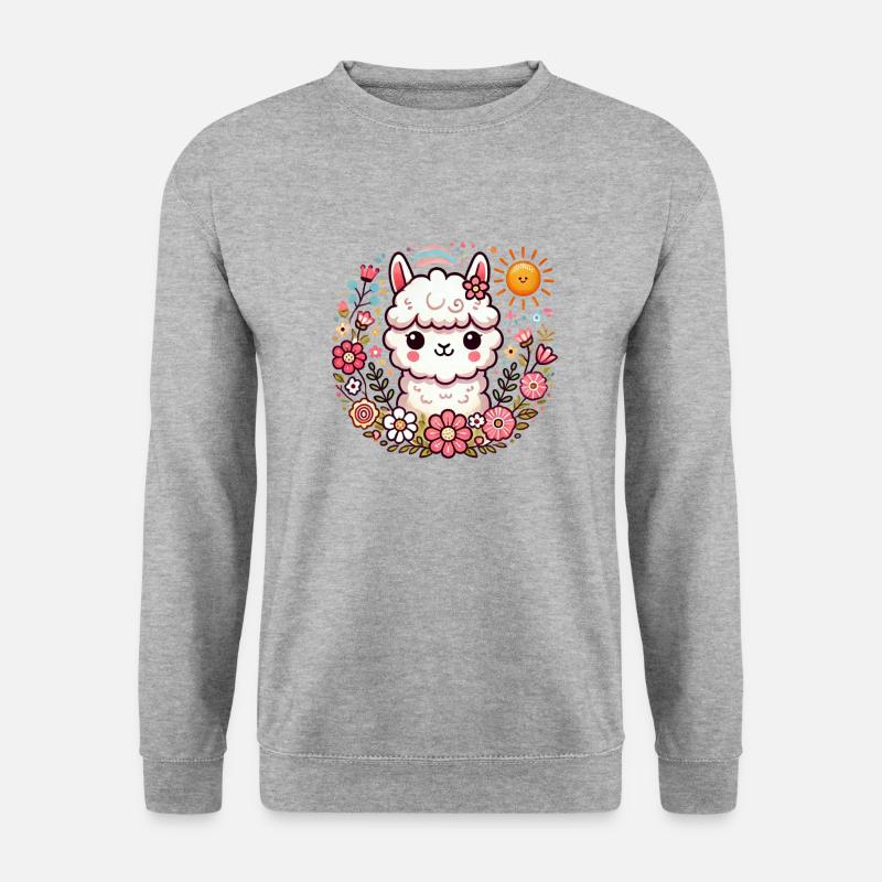 Alpaka 1 - Unisex Pullover - Weißgrau meliert