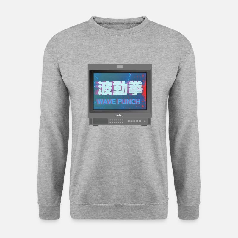 Retrogaming - Wave Punch - Unisex Pullover - Weißgrau meliert