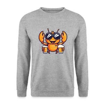 Homard, crabe, bière de ski - Sweat-shirt Unisexe - gris chiné - Devant - Alina (178cm) & Michal (187cm)