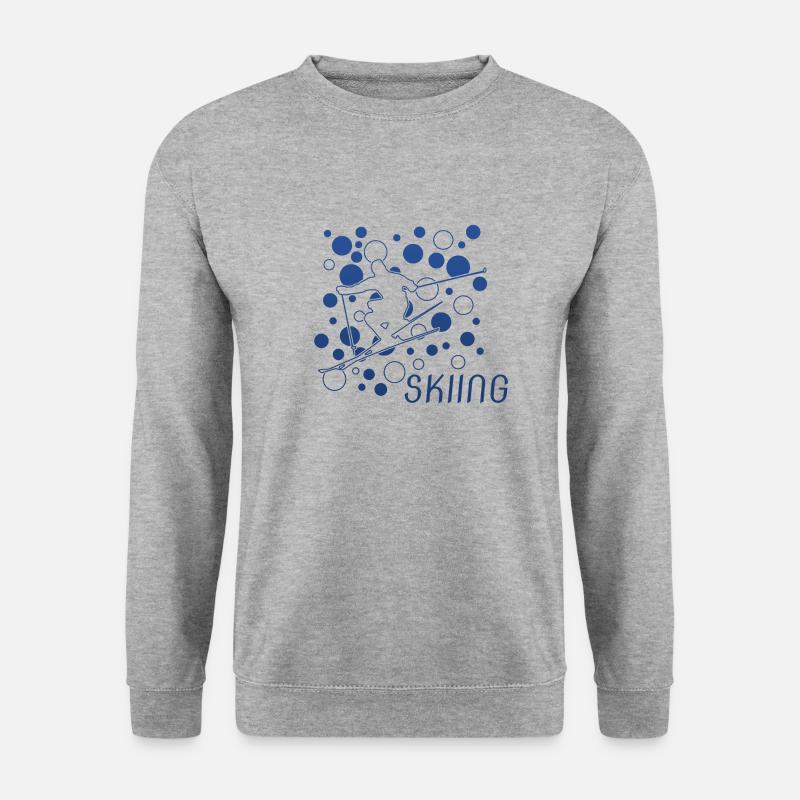 Skiing Ski - Unisex Pullover - Weißgrau meliert