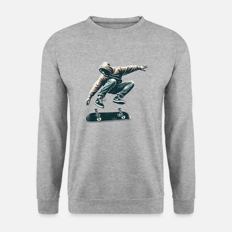 Skater - Unisex Pullover - Weißgrau meliert