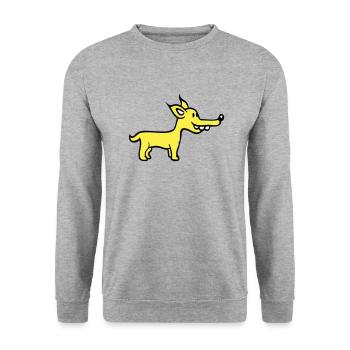 Dog Stands Cute Little Happy Puppy Pet - Unisex Sweatshirt - salt & pepper - Front - Alina (178cm) & Michal (187cm)