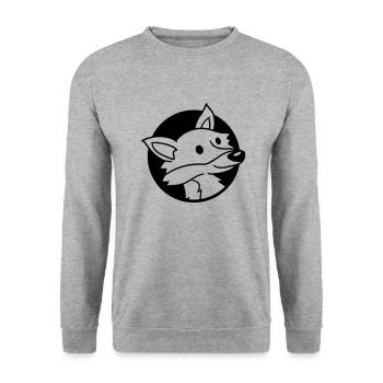 trou de renard roux renard sauvage animal peeps visage tête - Sweat-shirt Unisexe - gris chiné - Devant - Alina (178cm) & Michal (187cm)