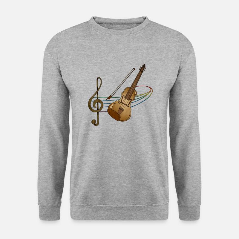 Geige - Unisex Pullover - Weißgrau meliert