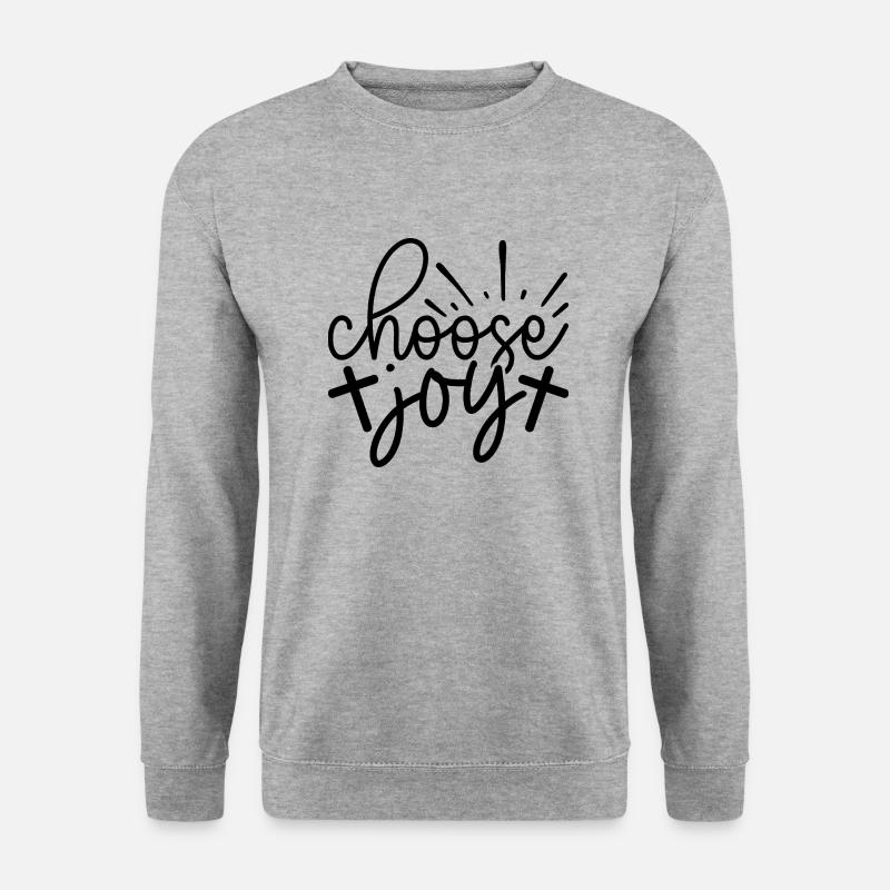Choose Joy - Unisex Pullover - Weißgrau meliert