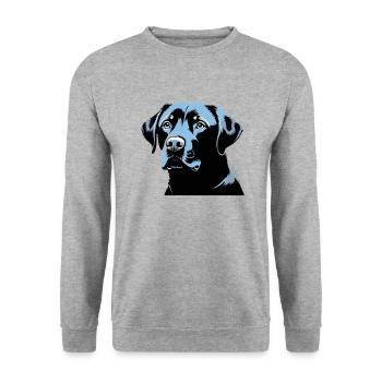 Labrador Retriever Kopf - Pet Dog Sticker - Unisex Pullover - Weißgrau meliert - Vorne - Alina (178cm) & Michal (187cm)