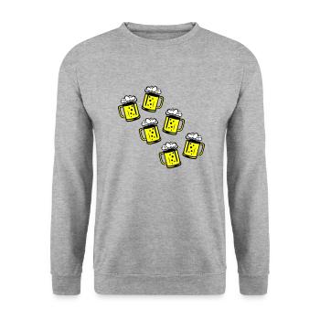 Icône de chope de bière - Sweat-shirt Unisexe - gris chiné - Devant - Alina (178cm) & Michal (187cm)