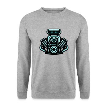Engine Car Symbol Tuning - Unisex Sweatshirt - salt & pepper - Front - Alina (178cm) & Michal (187cm)