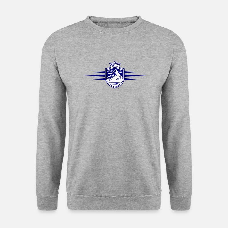 Berge Wappen Alpen - Unisex Pullover - Weißgrau meliert