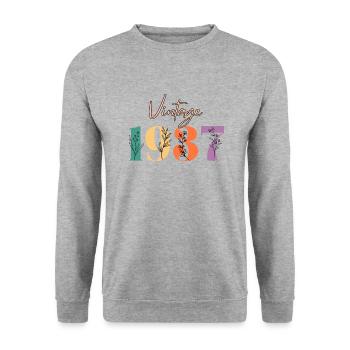 Vintage 1937 Floral - Unisex Sweatshirt - salt & pepper - Front - Alina (178cm) & Michal (187cm)