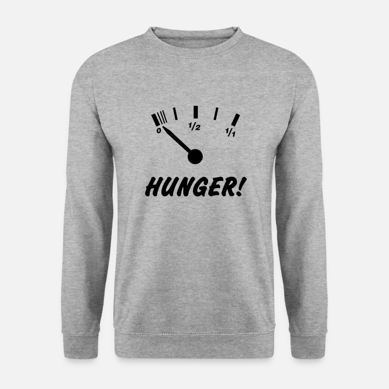 HUNGER! - Unisex Pullover - Weißgrau meliert