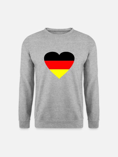 herz_deutschland2 - Unisex Pullover - Weißgrau meliert