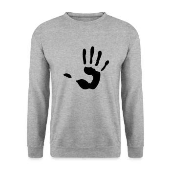 main - Sweat-shirt Unisexe - gris chiné - Devant - Alina (178cm) & Michal (187cm)