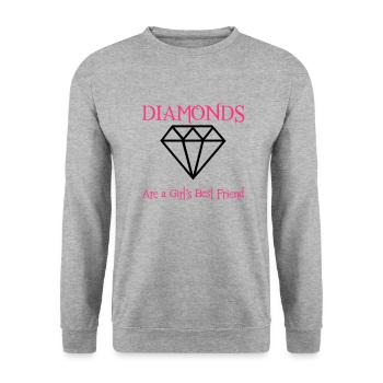 Des diamants! - Sweat-shirt Unisexe - gris chiné - Devant - Alina (178cm) & Michal (187cm)