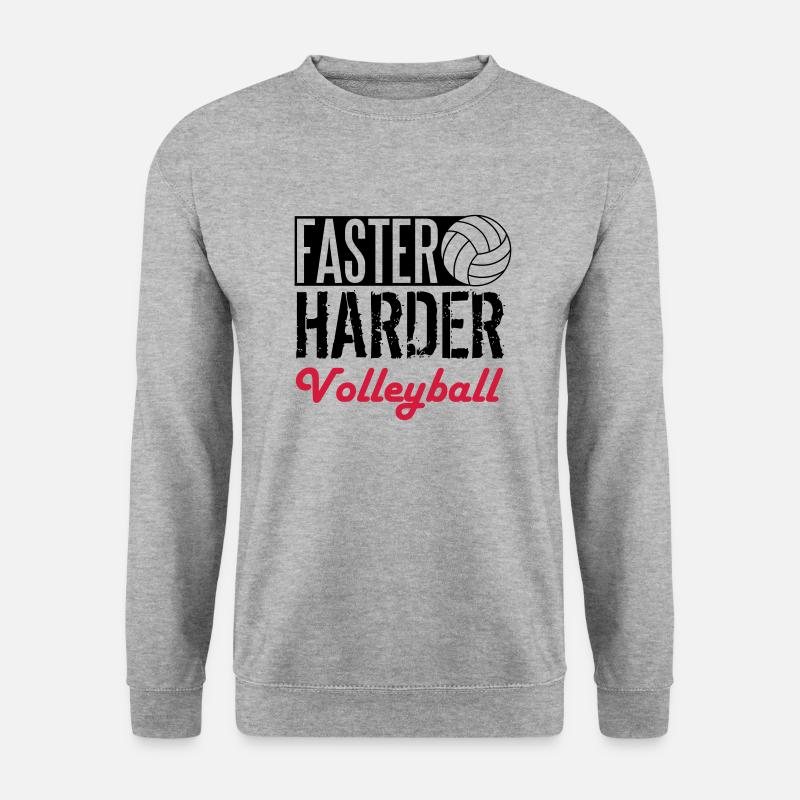 Faster, harder, Volleyball - Unisex Pullover - Weißgrau meliert