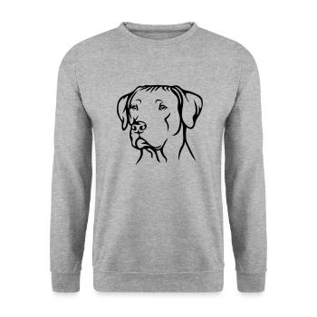 Rhodesian Ridgeback - Unisex Pullover - Weißgrau meliert - Vorne - Alina (178cm) & Michal (187cm)