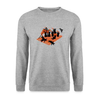 Floß der Medusa / medusas raft (2c) - Unisex Sweatshirt - salt & pepper - Front - Alina (178cm) & Michal (187cm)