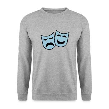 theater_2c - Unisex Sweatshirt - salt & pepper - Front - Alina (178cm) & Michal (187cm)