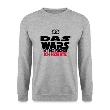 das wars ich heirate - Unisex Pullover - Weißgrau meliert - Vorne - Alina (178cm) & Michal (187cm)