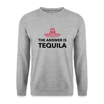 Die Antwort ist Tequila - Unisex Pullover - Weißgrau meliert - Vorne - Alina (178cm) & Michal (187cm)