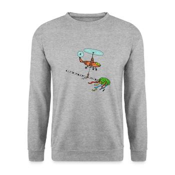 Erster Mai - Unisex Pullover - Weißgrau meliert - Vorne - Alina (178cm) & Michal (187cm)