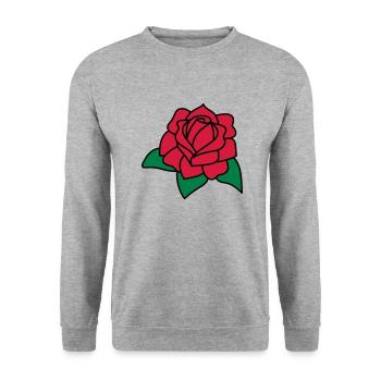 Red Rose 3c - Unisex Sweatshirt - salt & pepper - Front - Alina (178cm) & Michal (187cm)