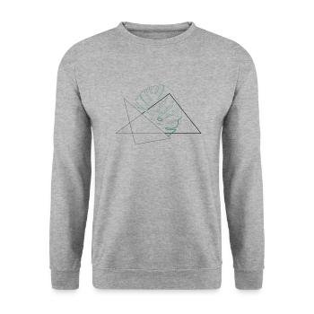 Moderne Pflanze - Unisex Pullover - Weißgrau meliert - Vorne - Alina (178cm) & Michal (187cm)