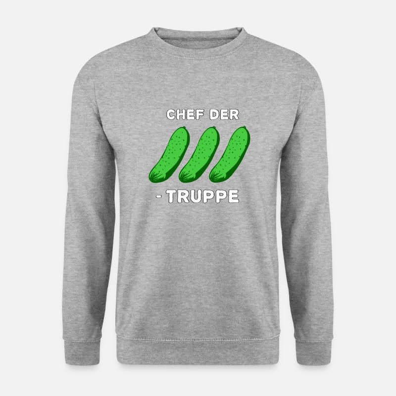 Chef der Gurkentruppe - Unisex Pullover - Weißgrau meliert