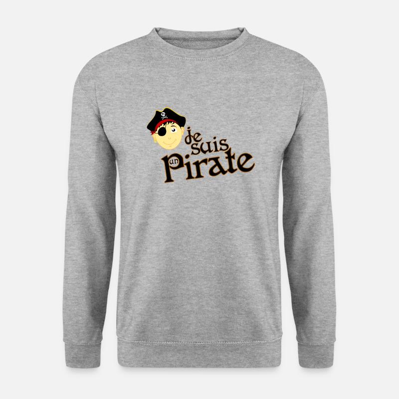 Je suis un pirate - Unisex Pullover - Weißgrau meliert