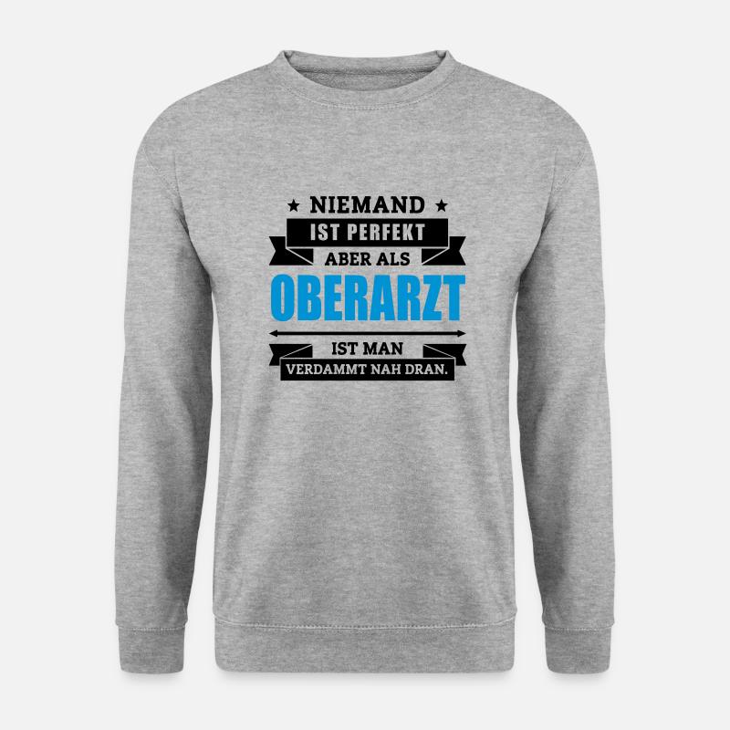 Funshirt Oberarzt - Unisex Pullover - Weißgrau meliert