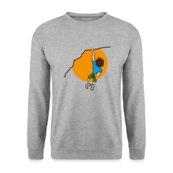Freikletterer - Unisex Pullover - Weißgrau meliert - Vorne - Alina (178cm) & Michal (187cm)